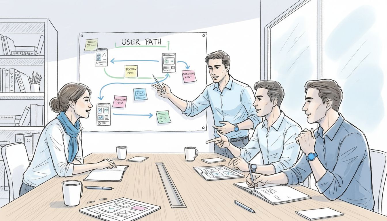 Team mapping user-centric workflows visually