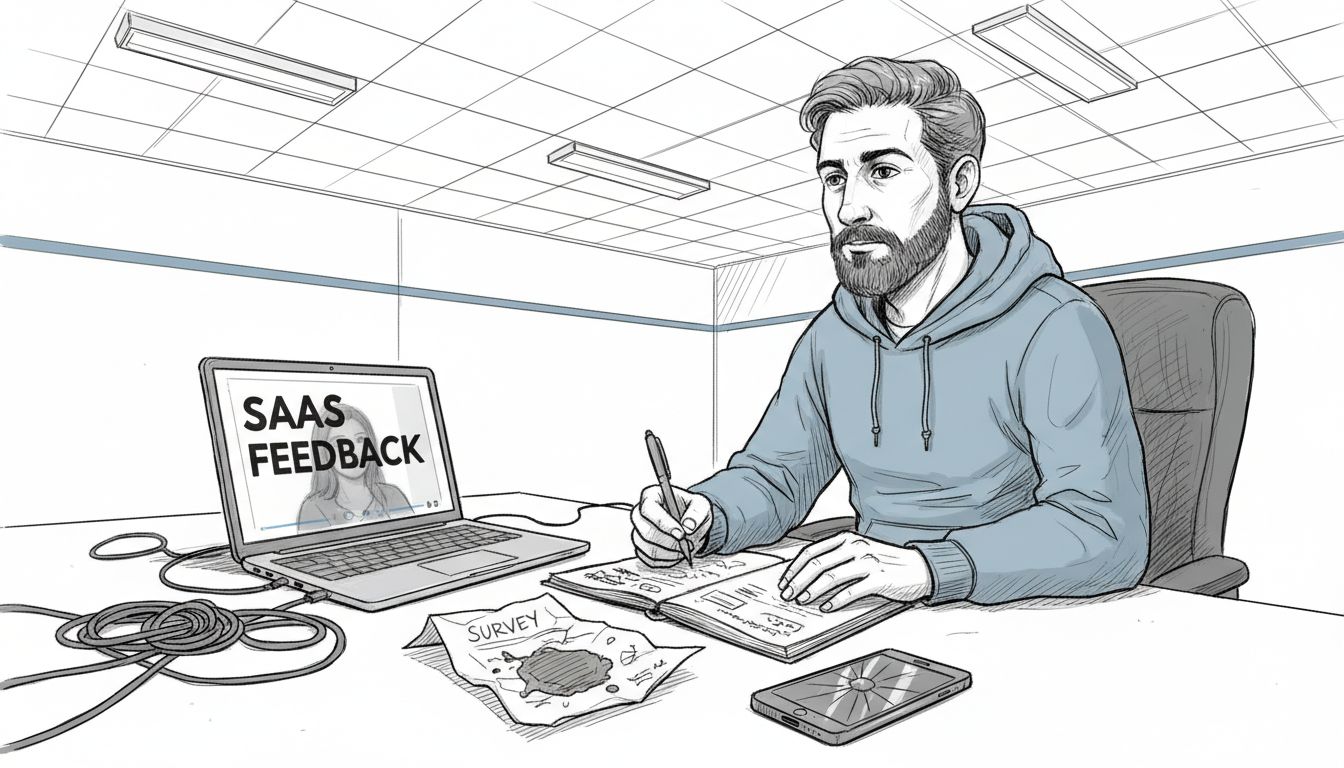 SaaS user researcher in video interview session