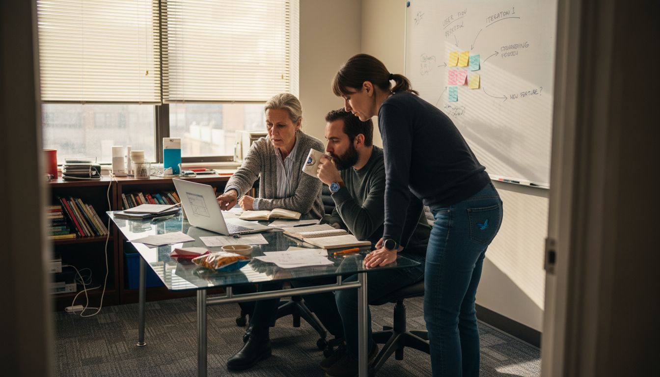 Senior designers collaborating in meeting room