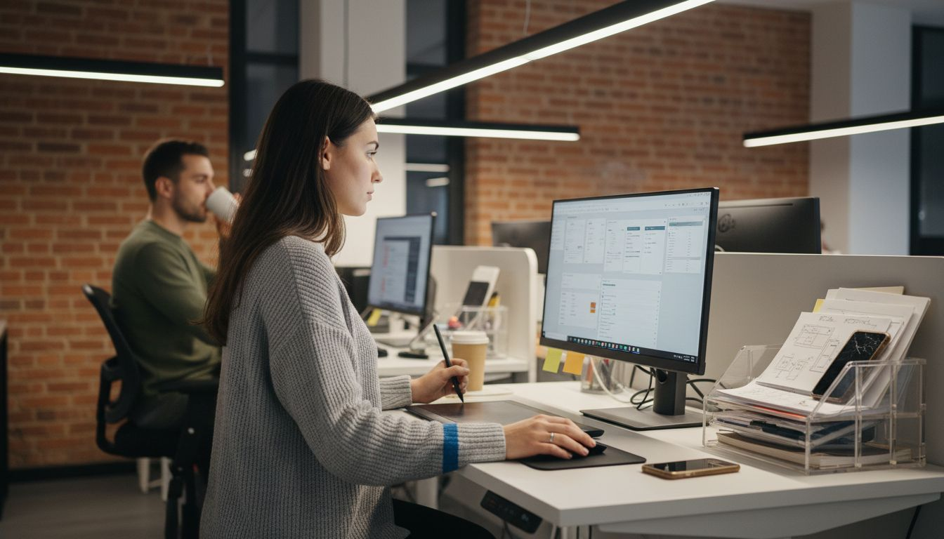 UI designer working on SaaS interface layout
