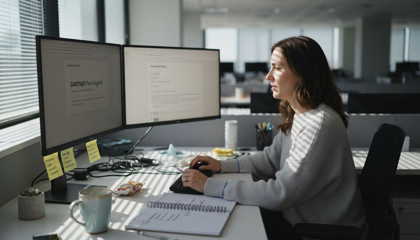 Analyst comparing SaaS research tools