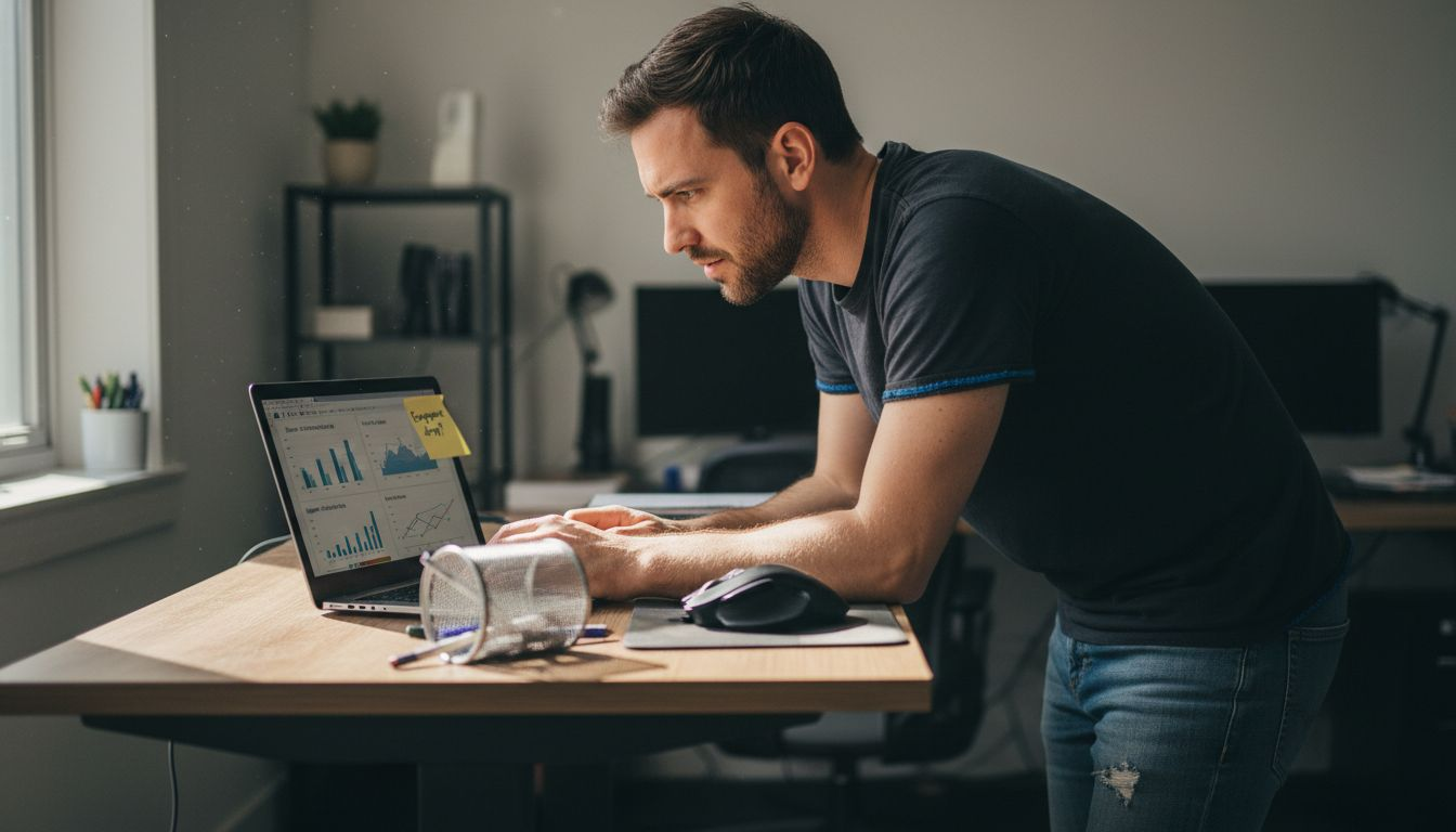 Analyst tracking user activation metrics on laptop