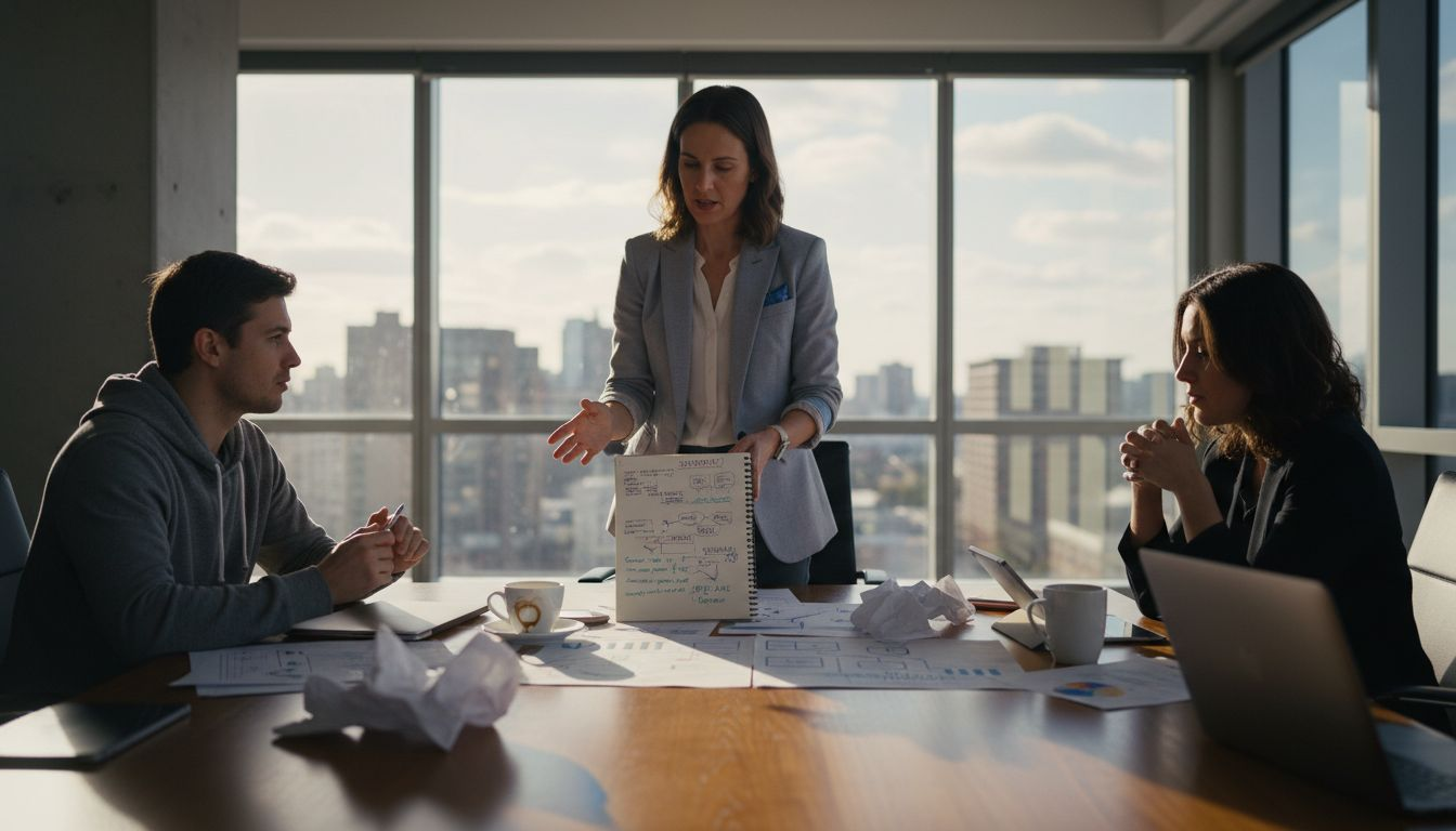 Business designer meeting with stakeholders