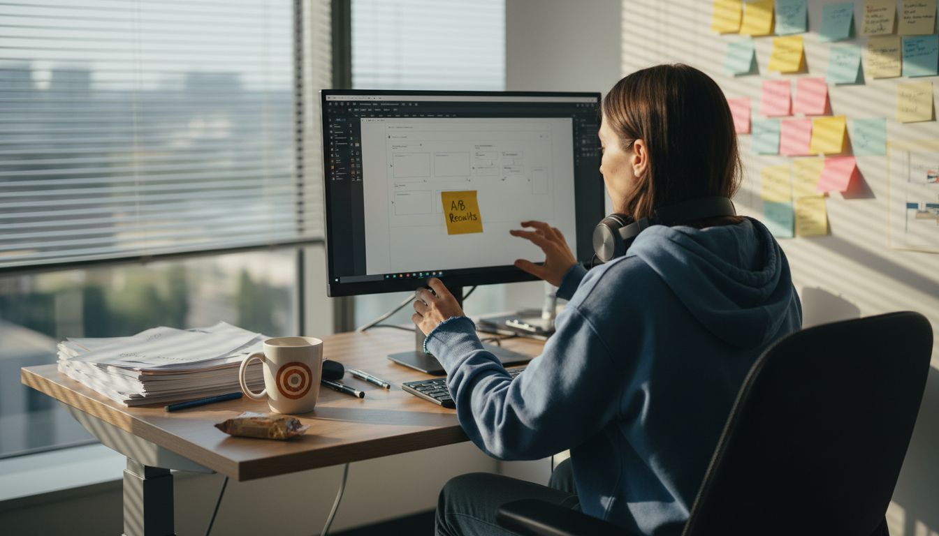 UX designer working on conversion wireframe