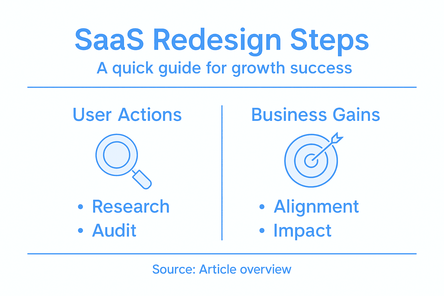 Infographic shows SaaS redesign steps and benefits