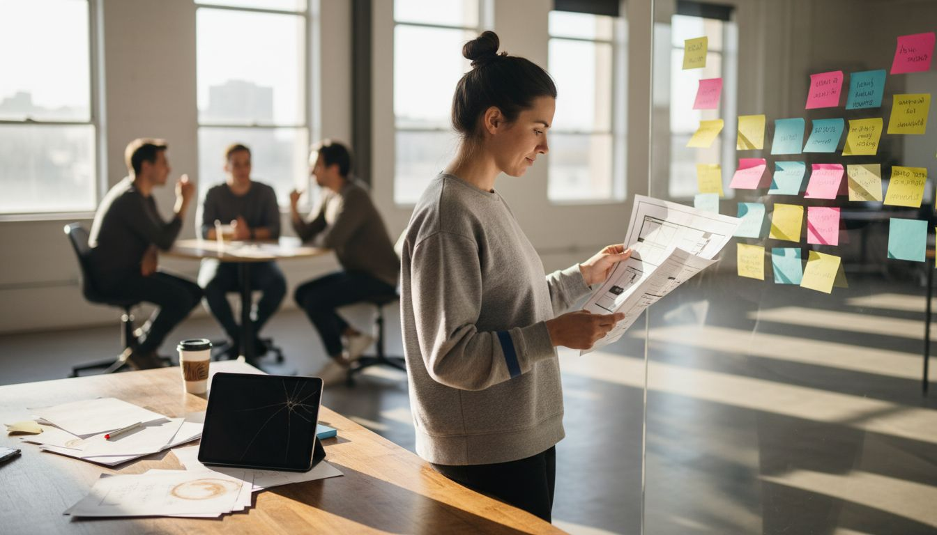 Designer reviews SaaS product design workflow