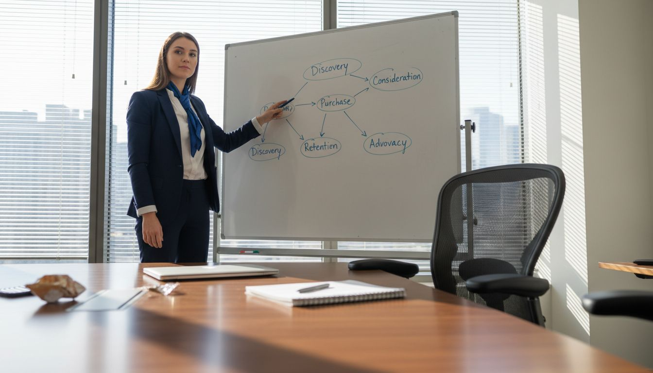 Director presenting customer journey narrative