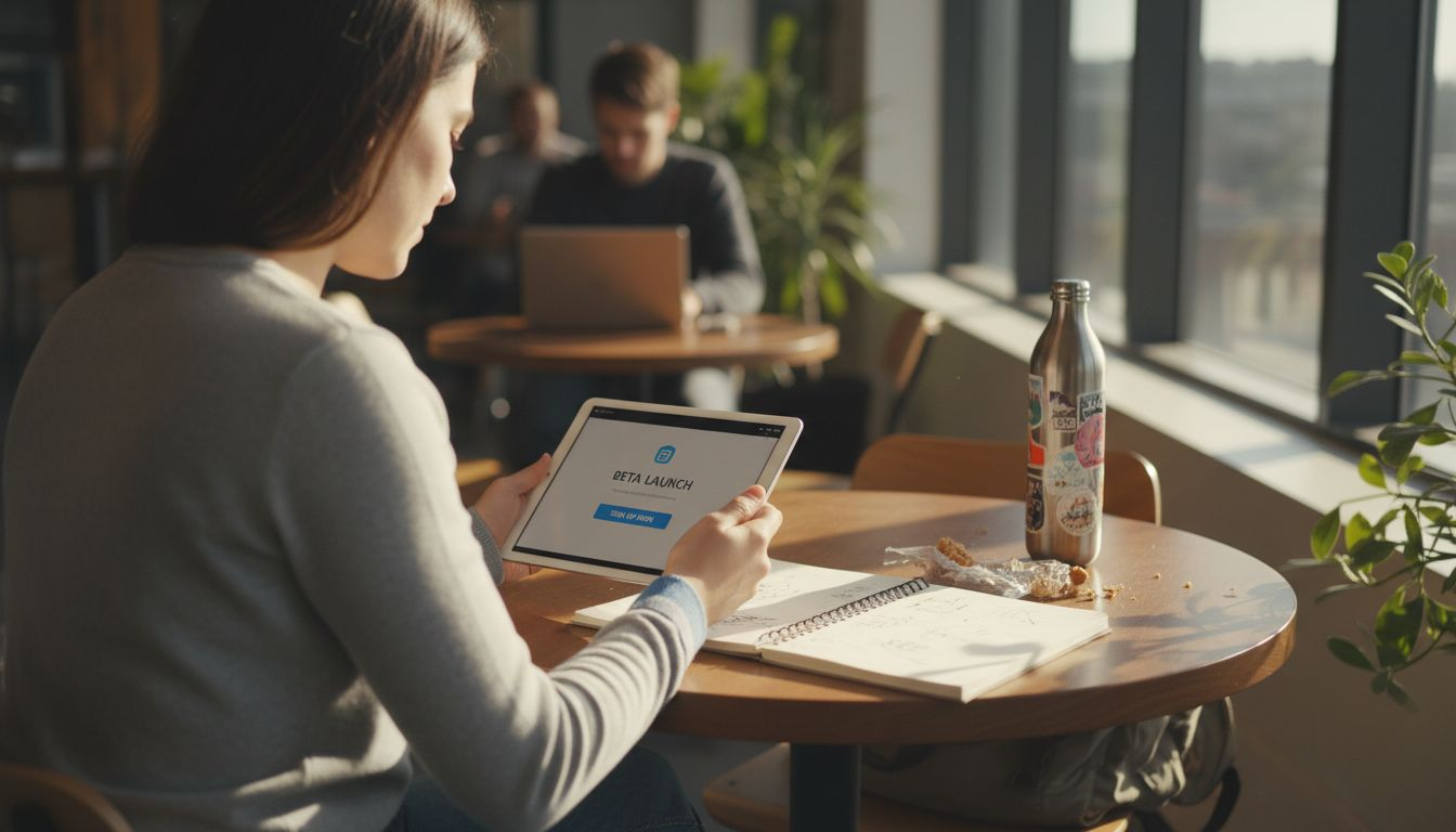 User testing high fidelity MVP on tablet