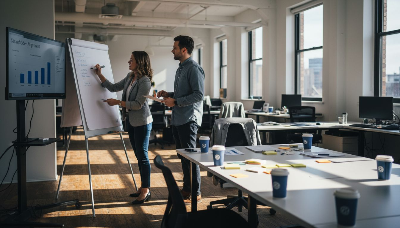 Managers preparing stakeholder alignment workshop