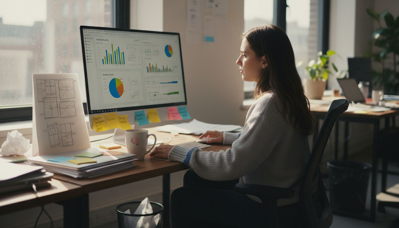 UX designer working on dashboard redesign