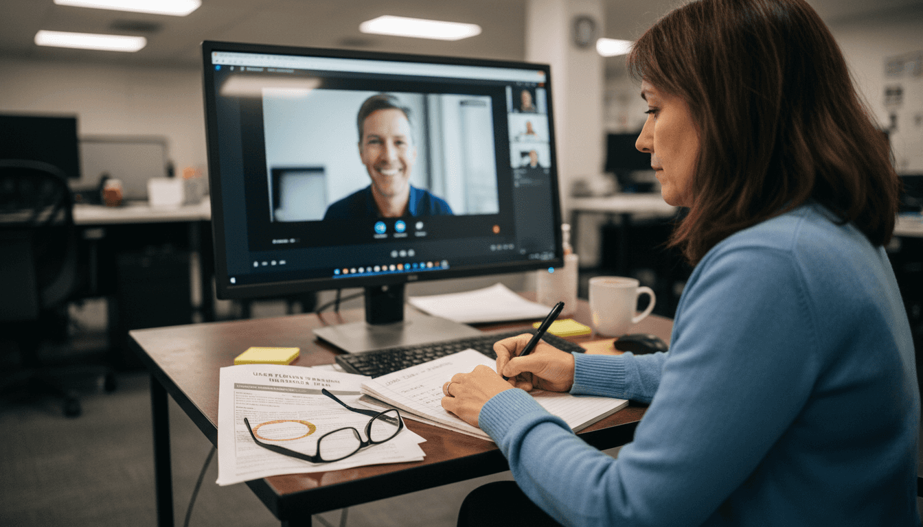 UX designer runs remote interview session