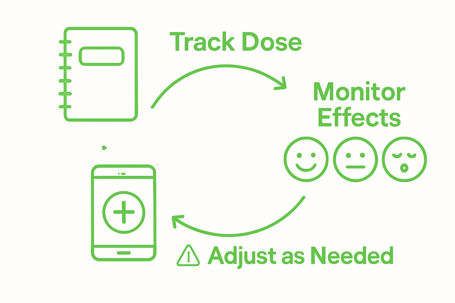 Infographic cycle for monitoring Delta 9 usage