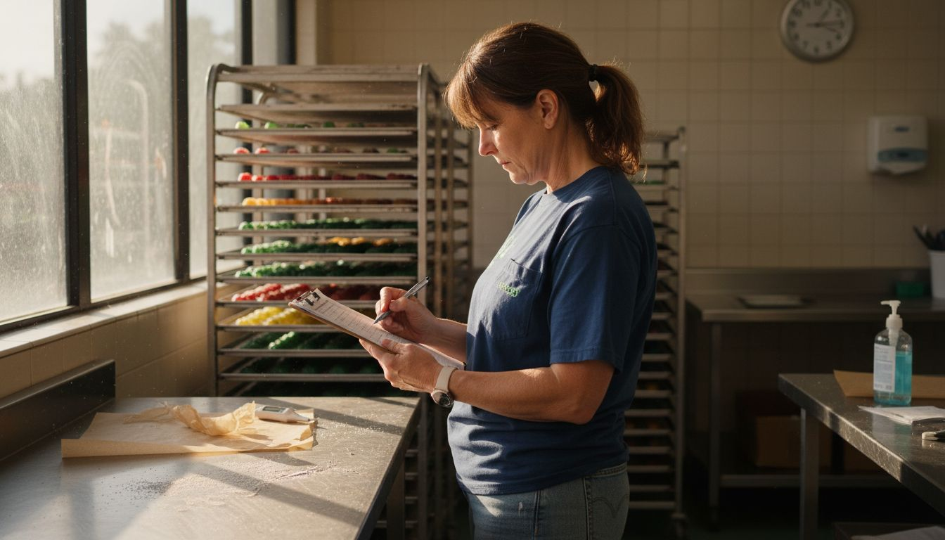 Inspector reviewing THC edibles for quality