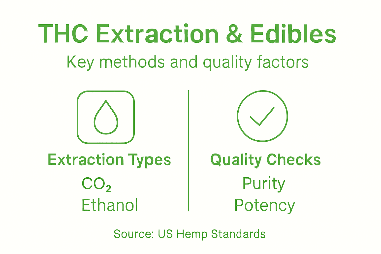 Infographic of THC extraction methods and quality