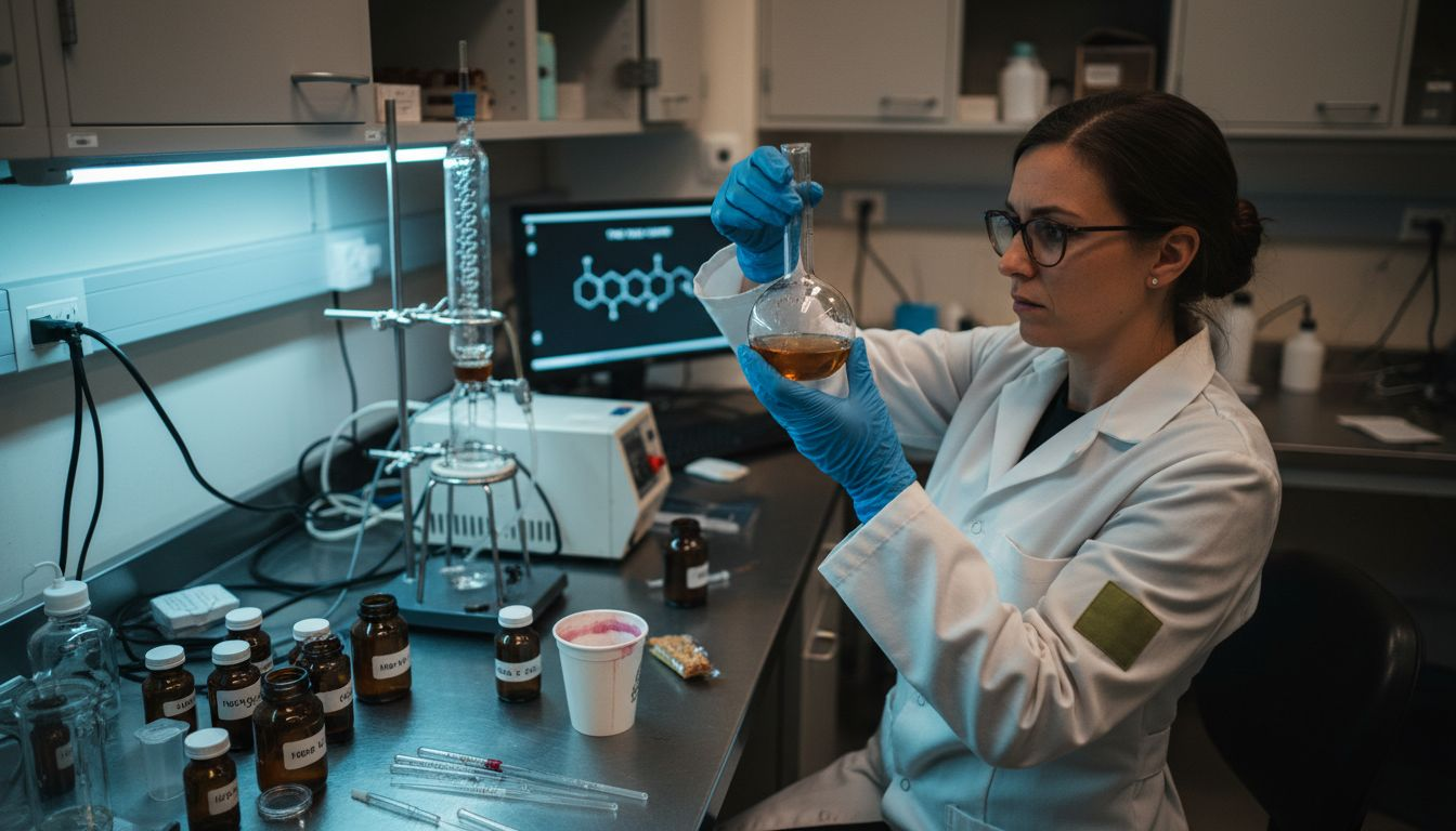 Technician performing hemp THC extraction