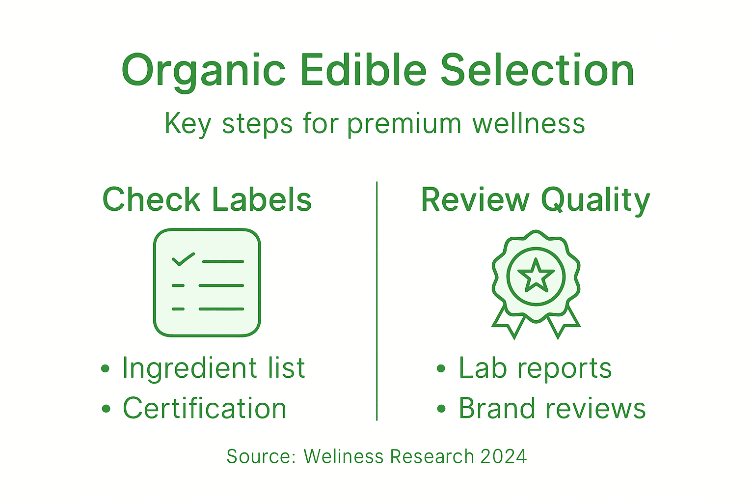 Infographic on steps to select organic edibles