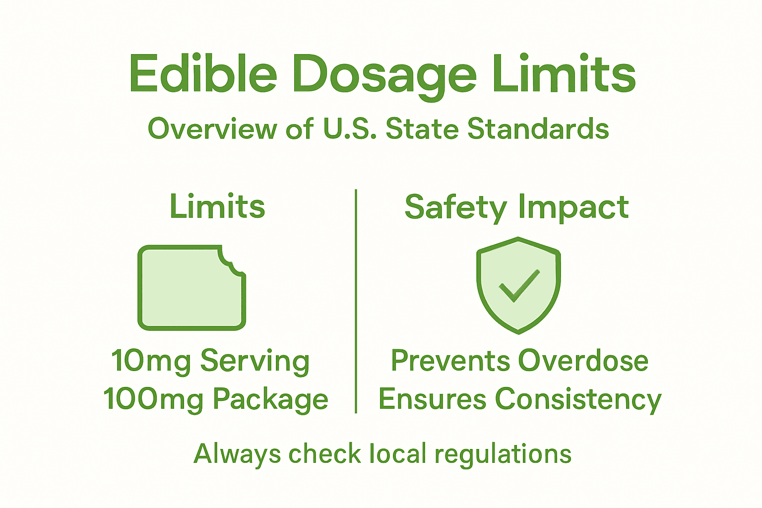 Infographic summarizing edible dosage limits