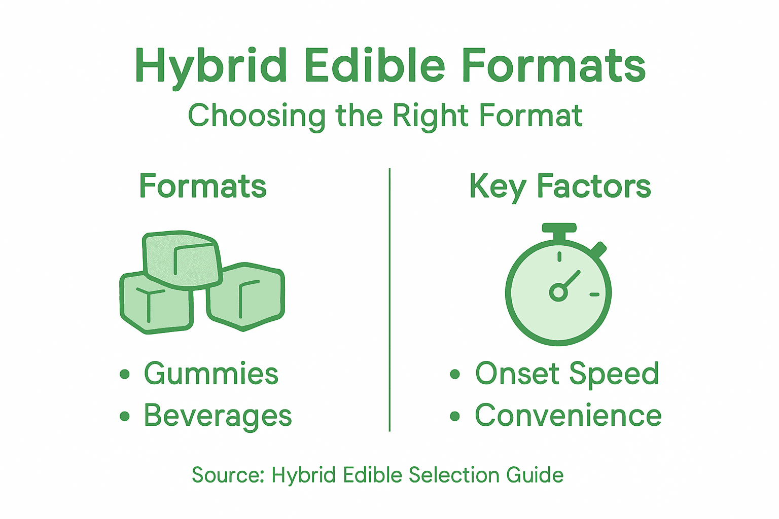 Infographic comparing hybrid edible formats