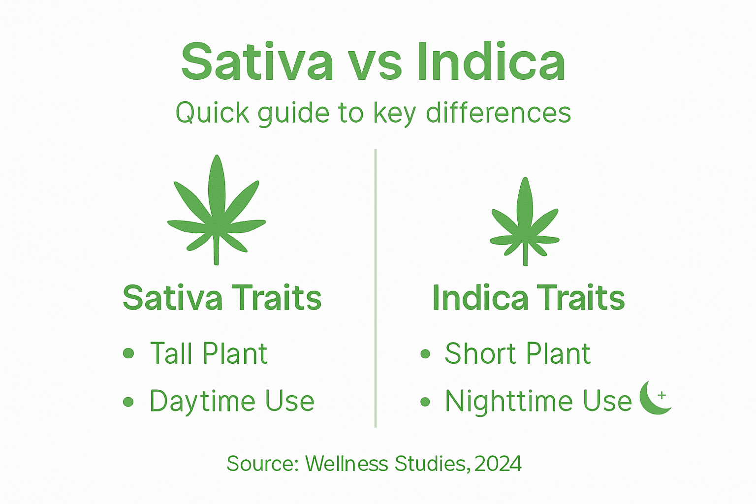 Infographic comparing sativa and indica traits