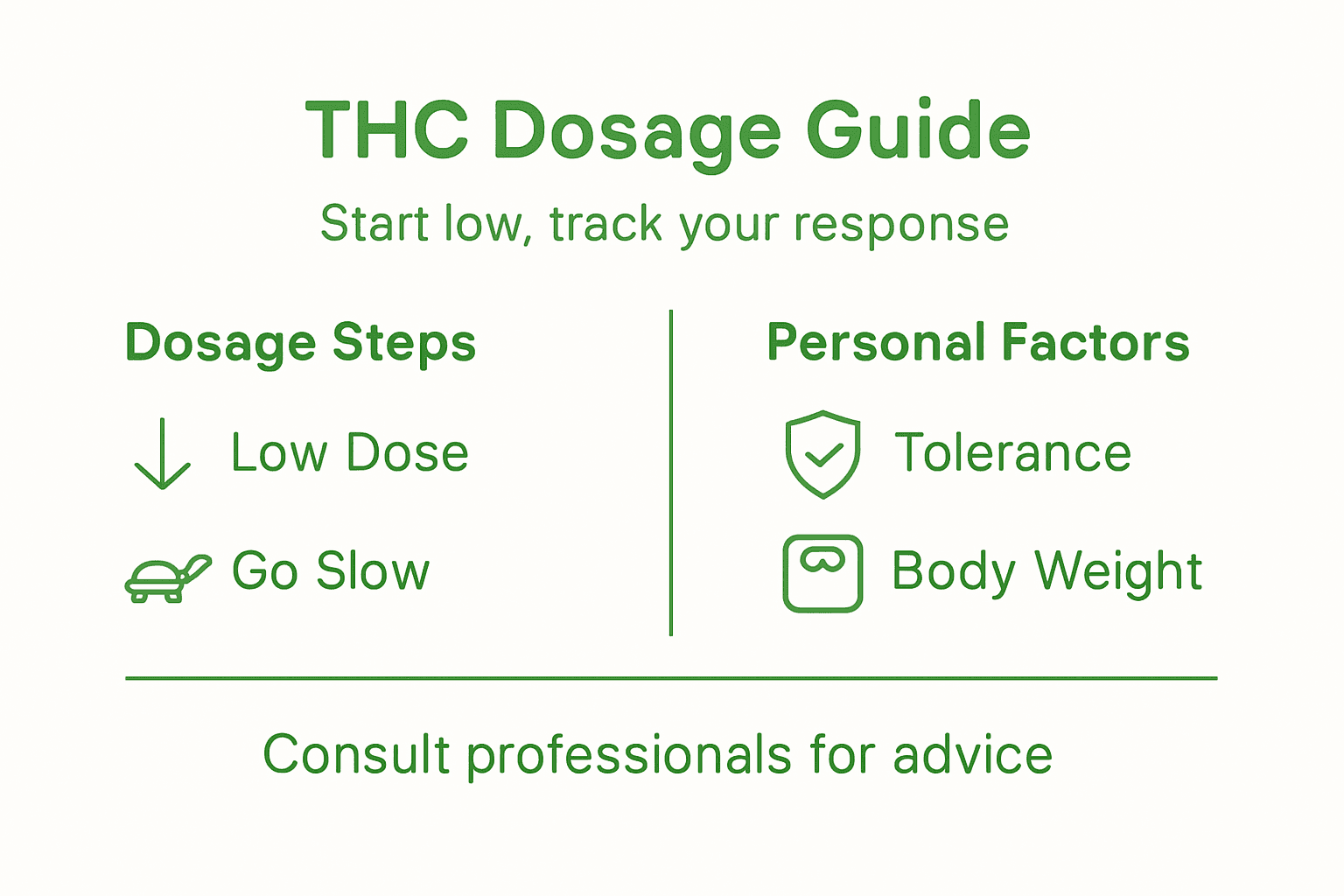 Infographic for THC relaxation dosage guide