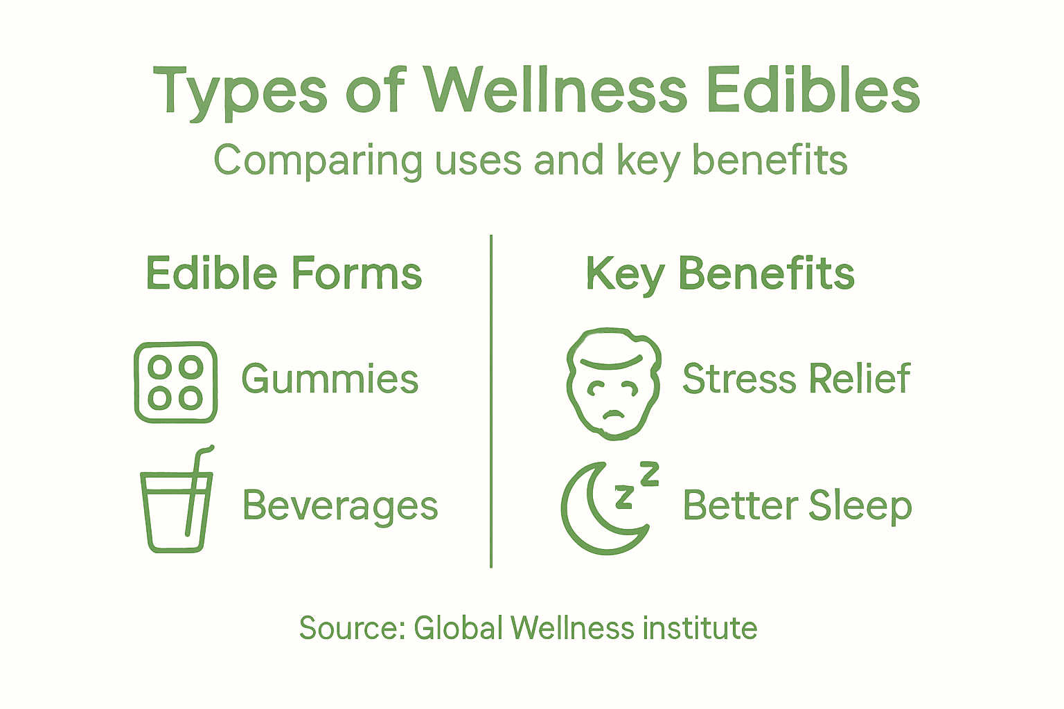 Infographic of edible types and benefits
