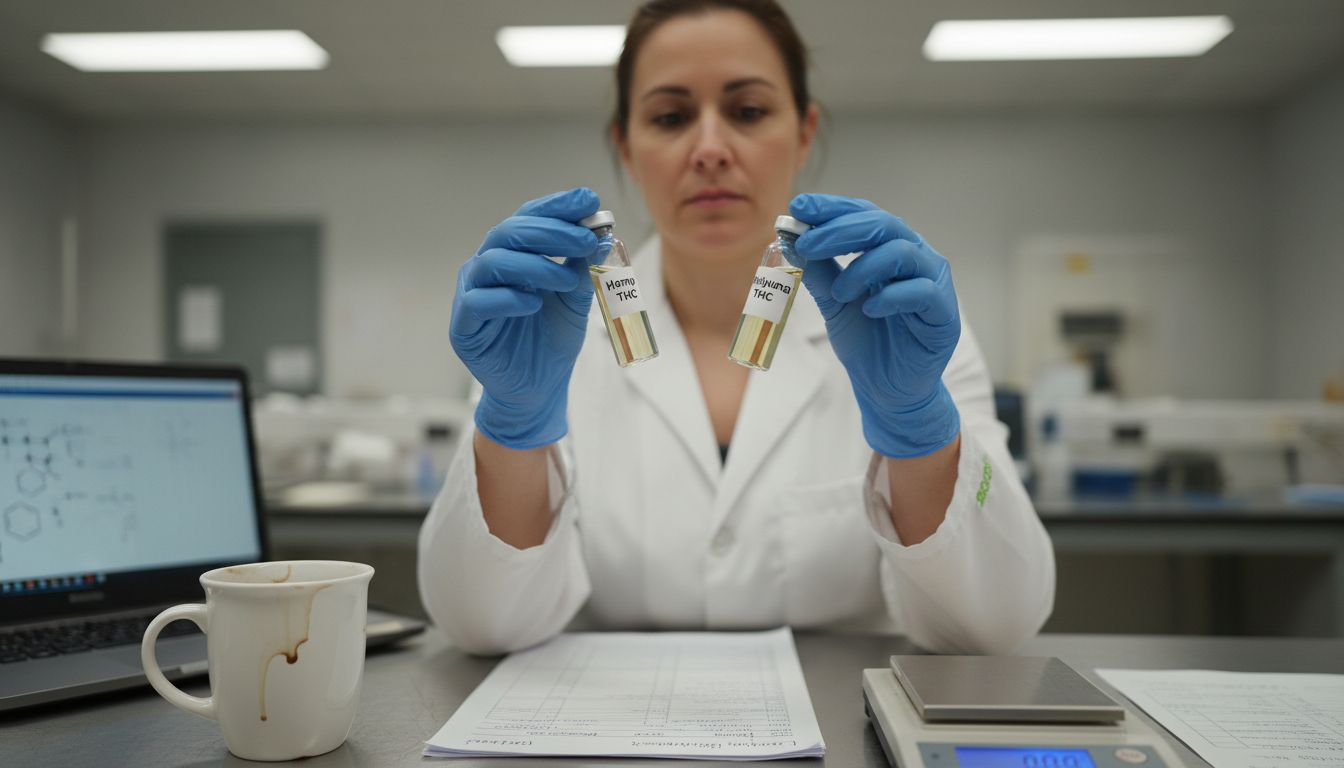 Lab technician compares hemp and marijuana THC