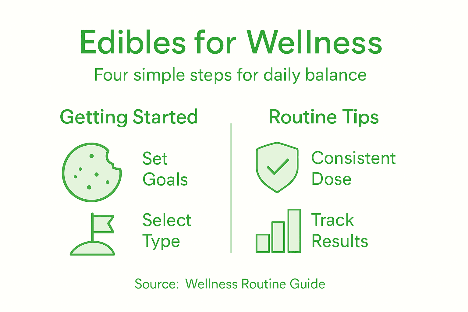 Infographic about wellness steps with edibles