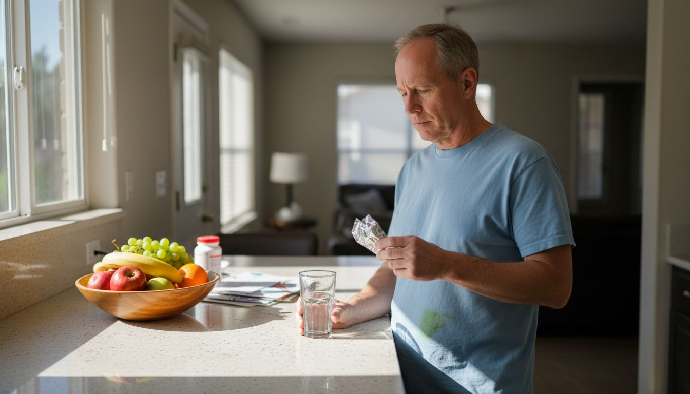 Man considering hemp edible onset timing