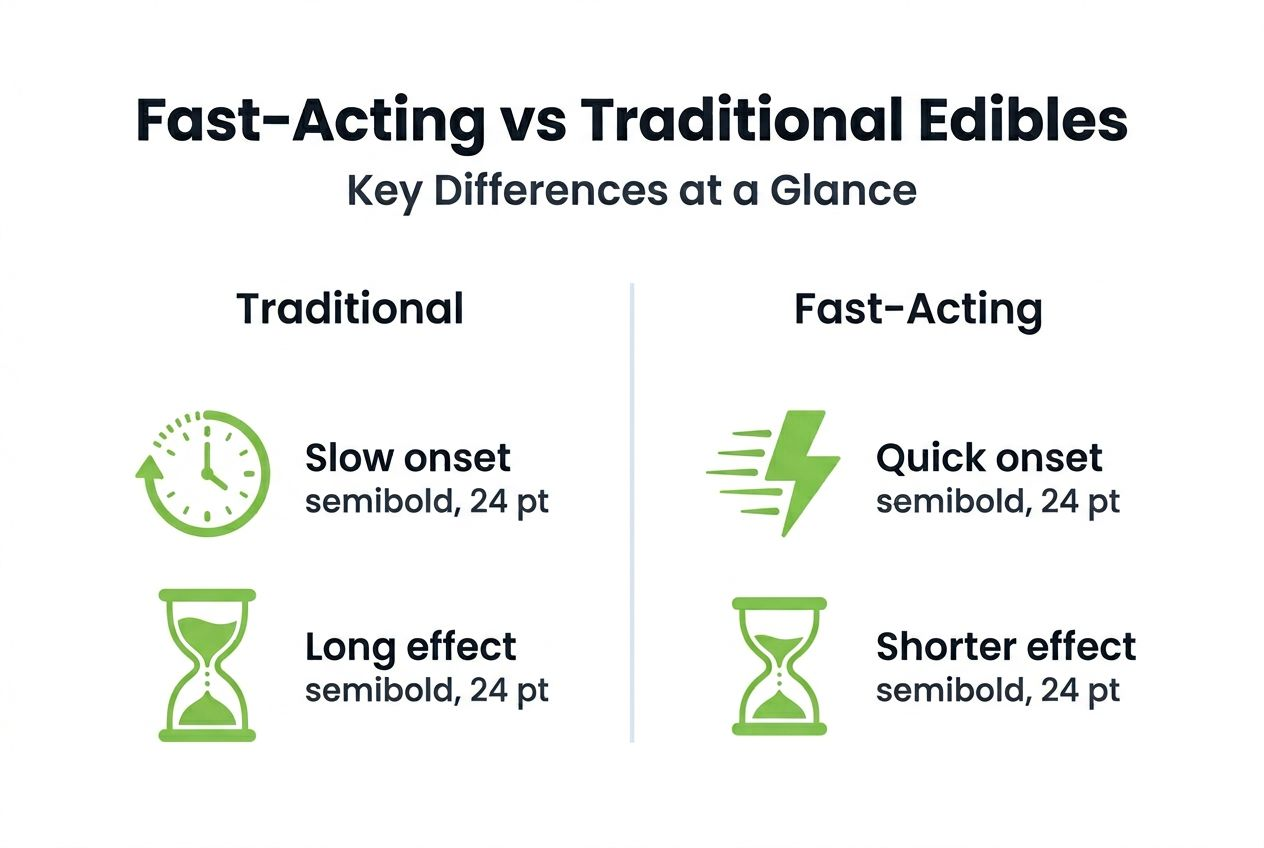 Infographic comparing fast-acting and traditional edibles