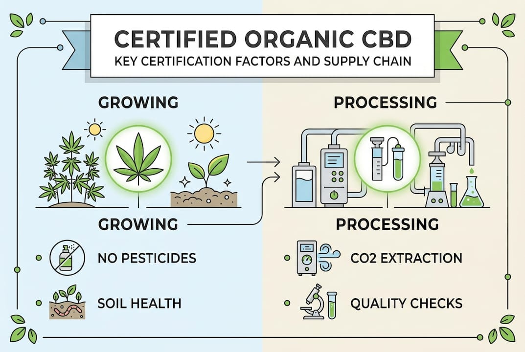 Infographic on organic CBD certification steps