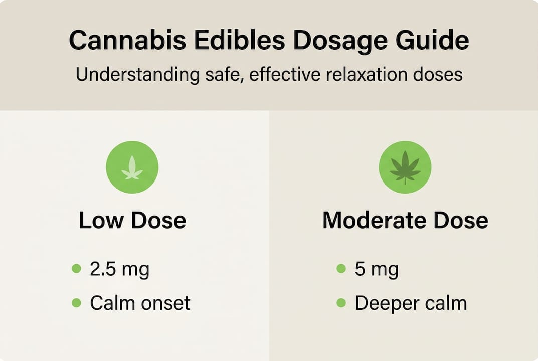 Infographic shows edible dosage options for relaxation