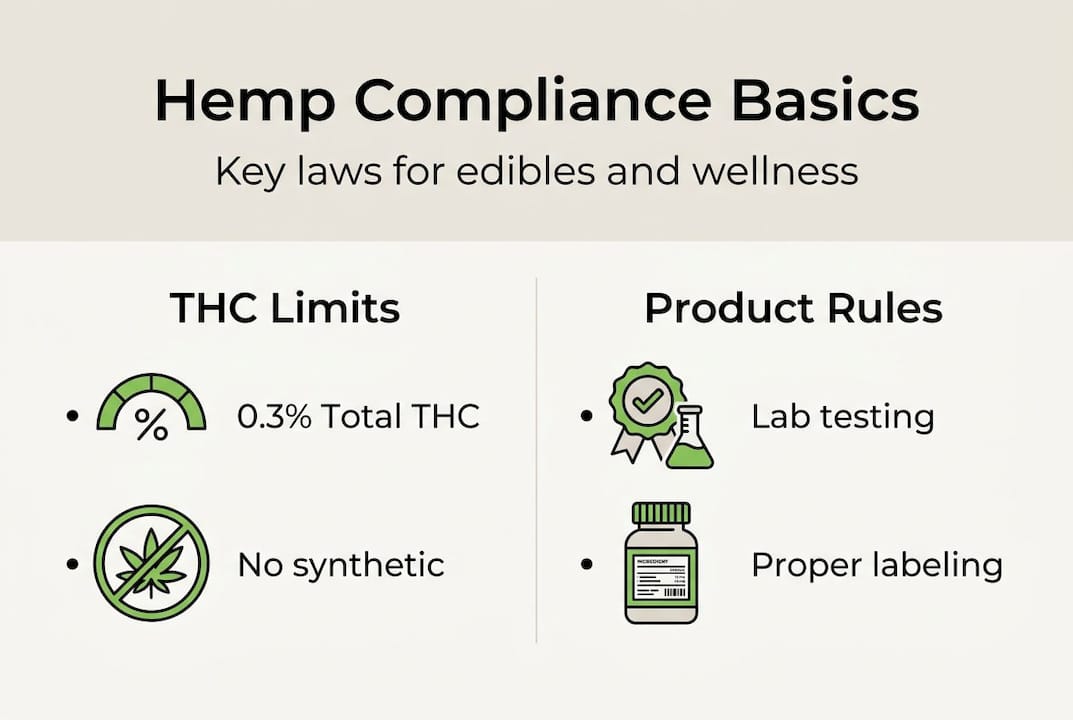 Infographic showing hemp compliance legal basics