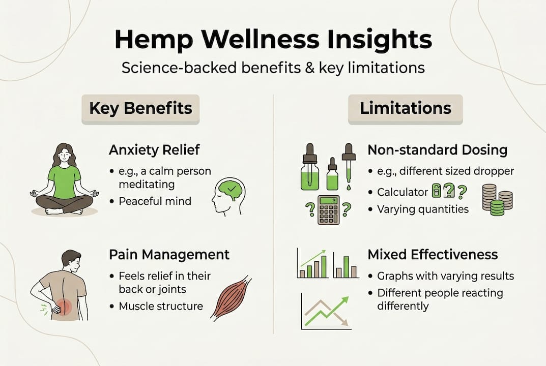 Infographic: hemp benefits and limitations summary
