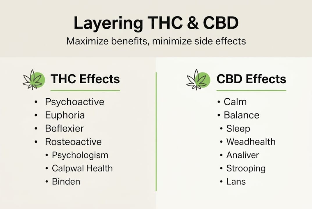 Infographic showing THC CBD layering process