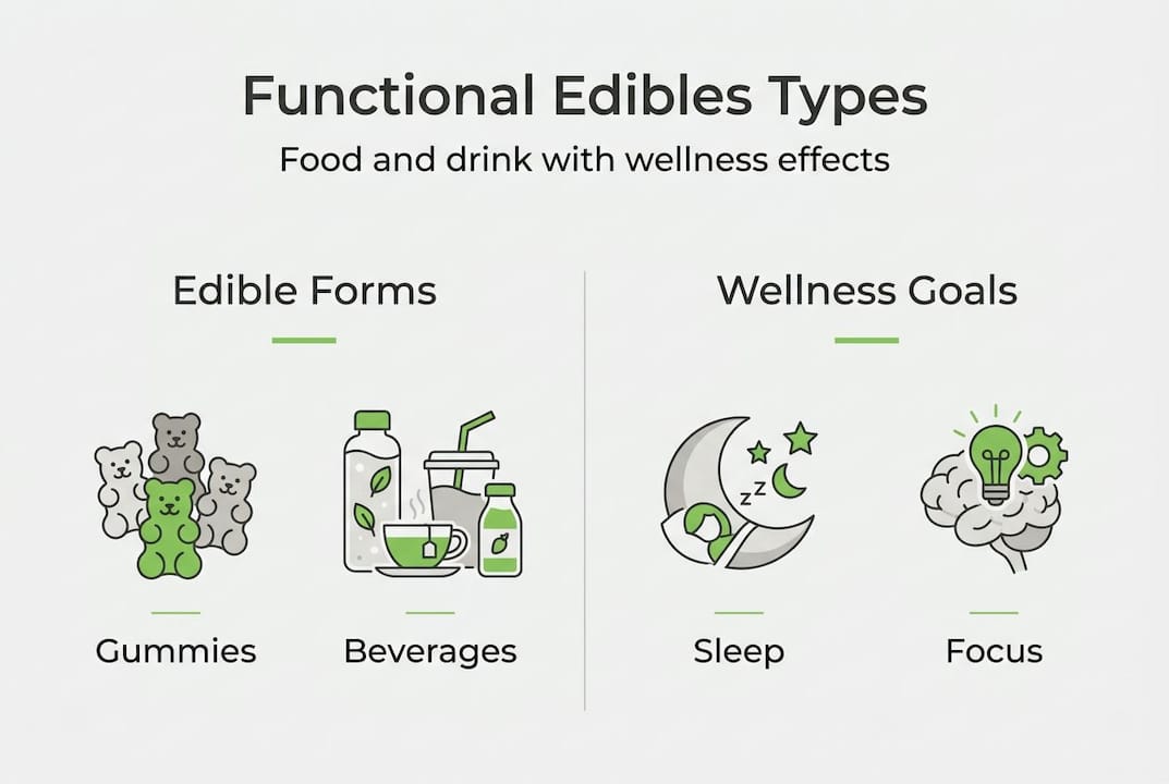 Infographic of functional edibles types and goals