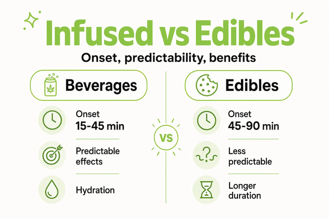 Infographic comparing infused beverages to edibles