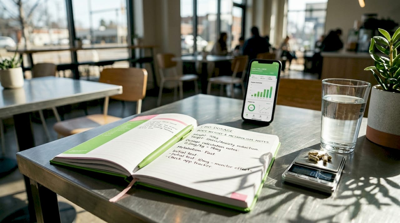 Wellness journal and scale for CBD dosage factors