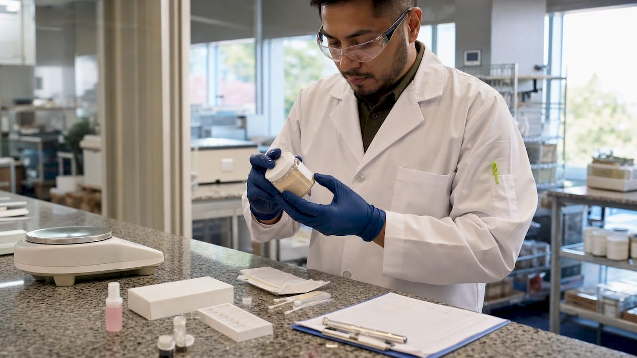 Hand-held gluten testing in food production lab
