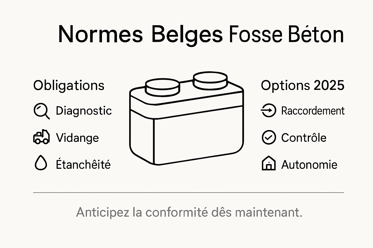 Infographie : tout savoir sur les normes belges pour les fosses septiques en béton
