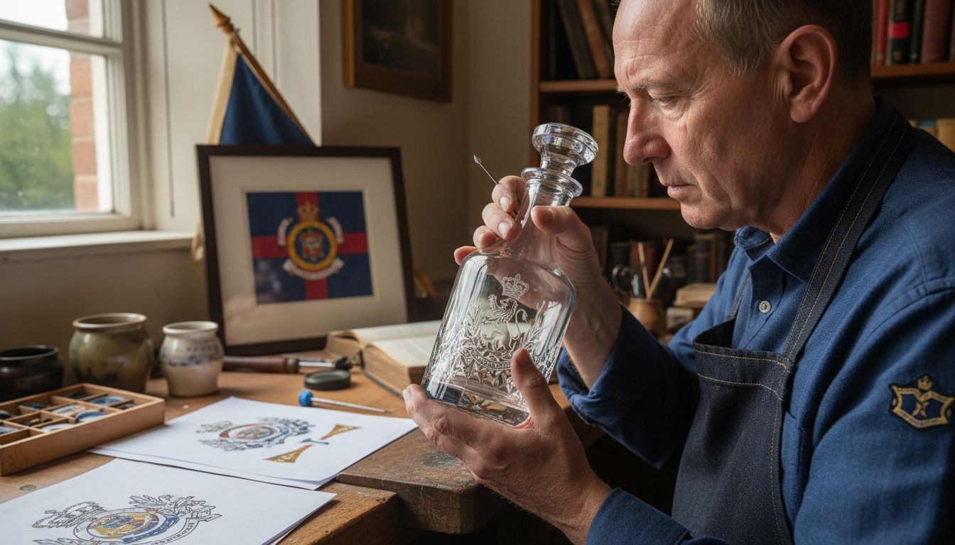 military decanter engraving