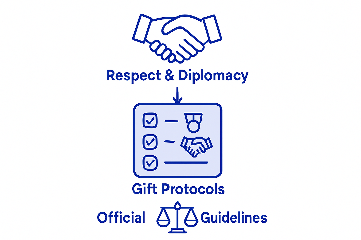 Infographic showing military gift exchange process