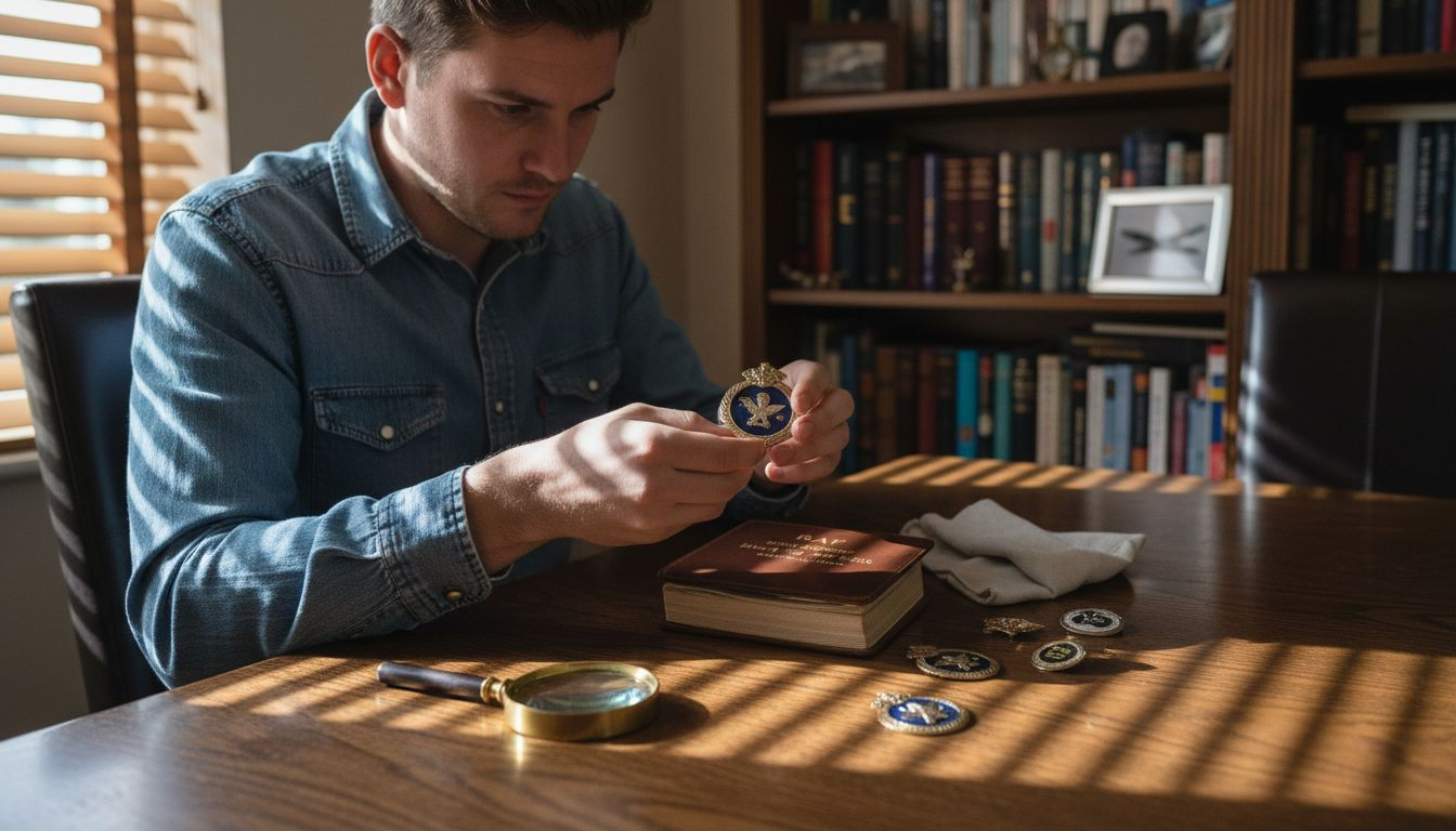Collector organizing iconic RAF memorabilia