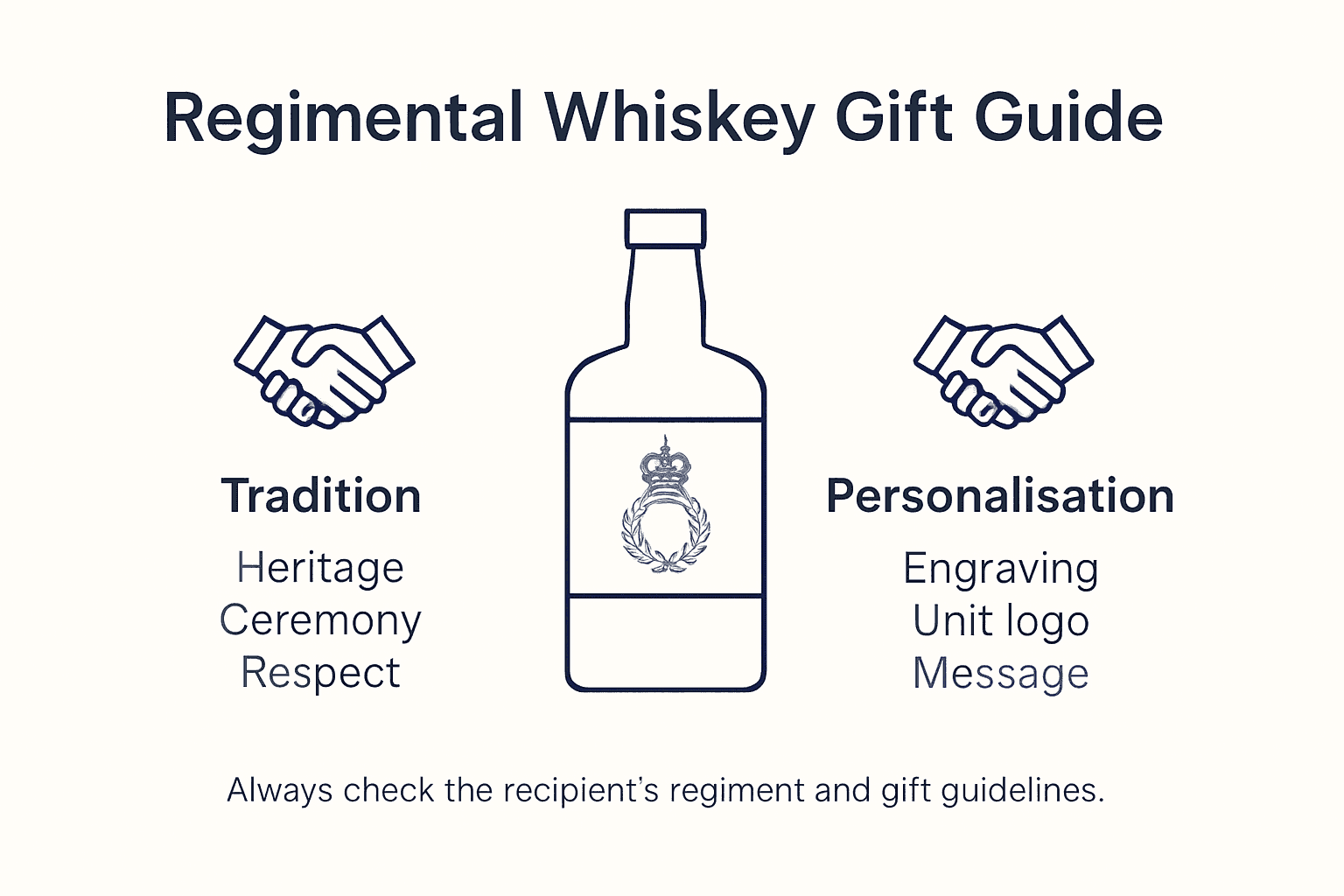 Infographic showing regimental whiskey gifting overview