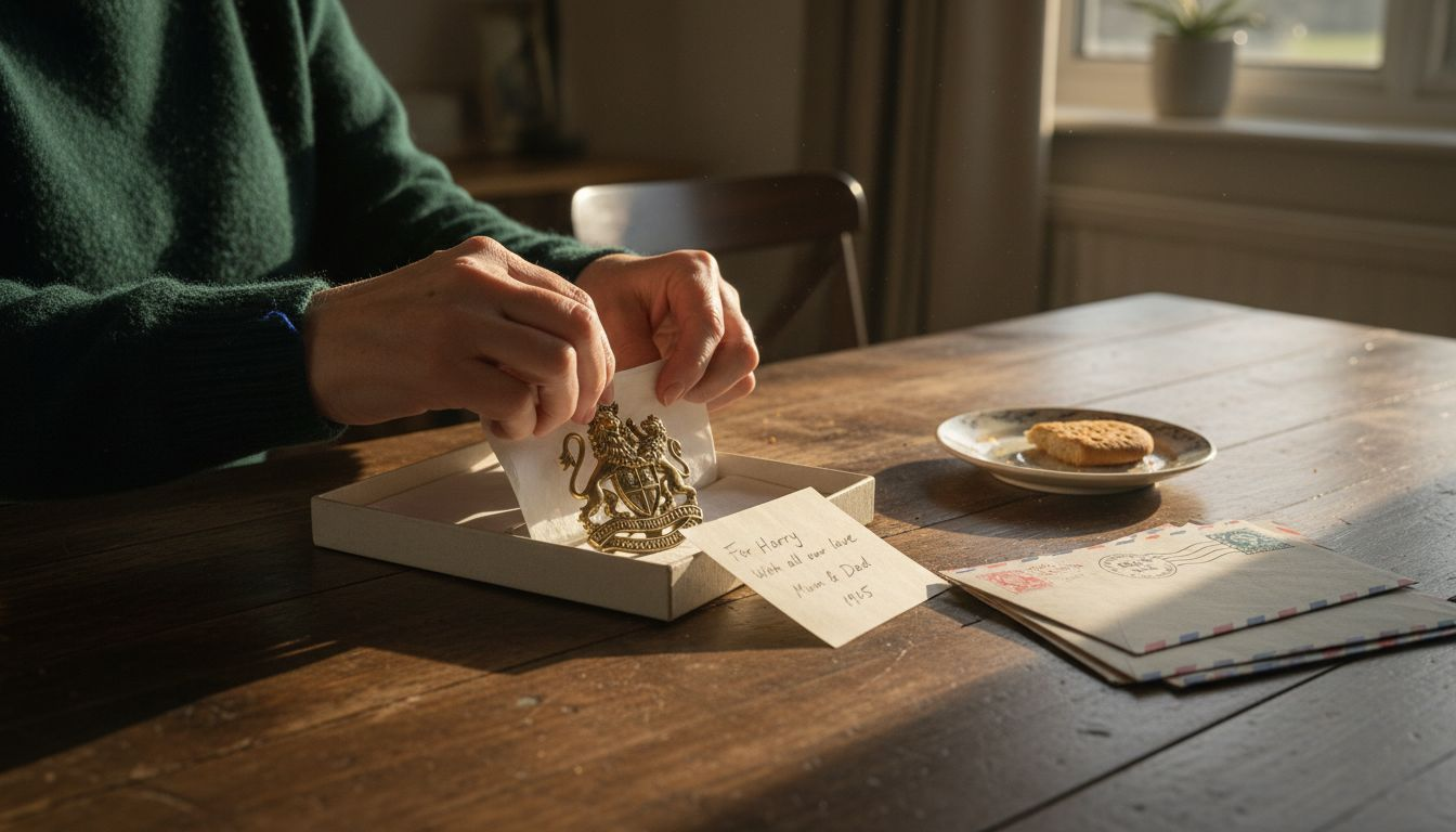 Arranging veteran commemorative memorabilia gift