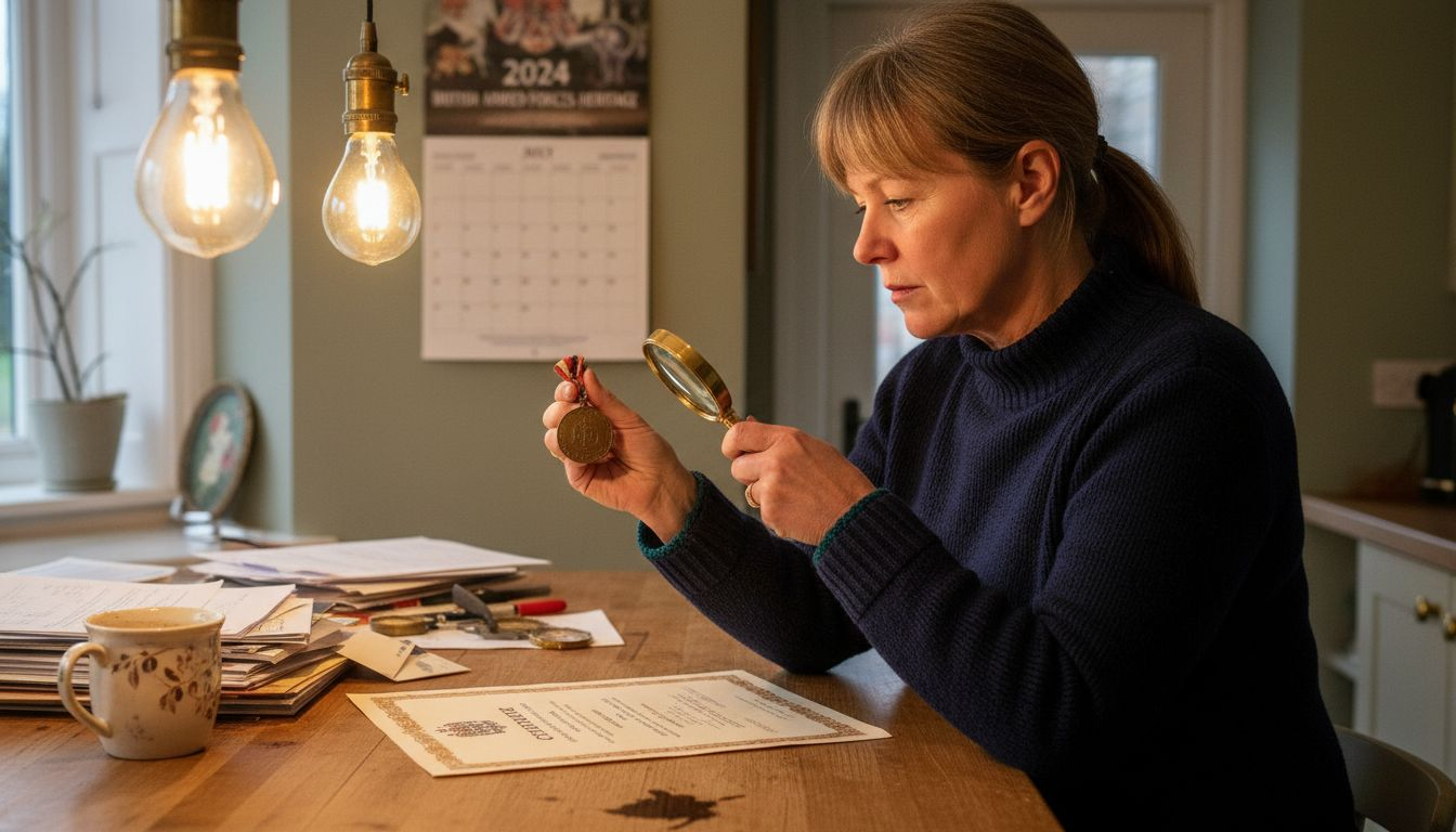 Woman verifies authenticity of military medal