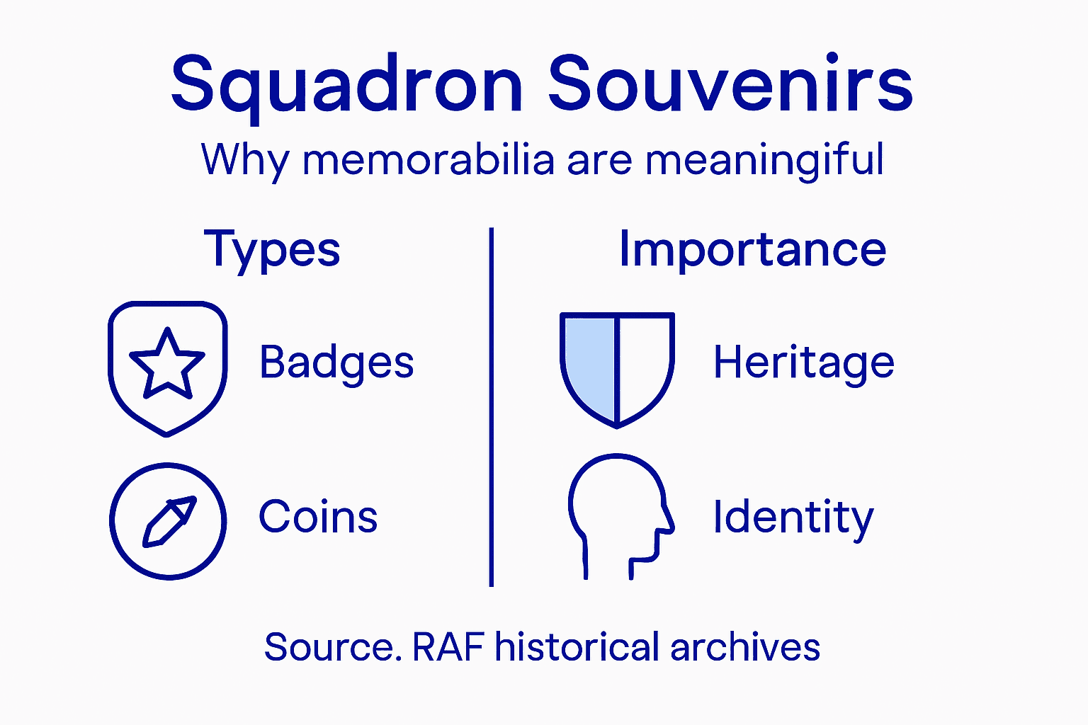 Infographic showing squadron souvenir key points