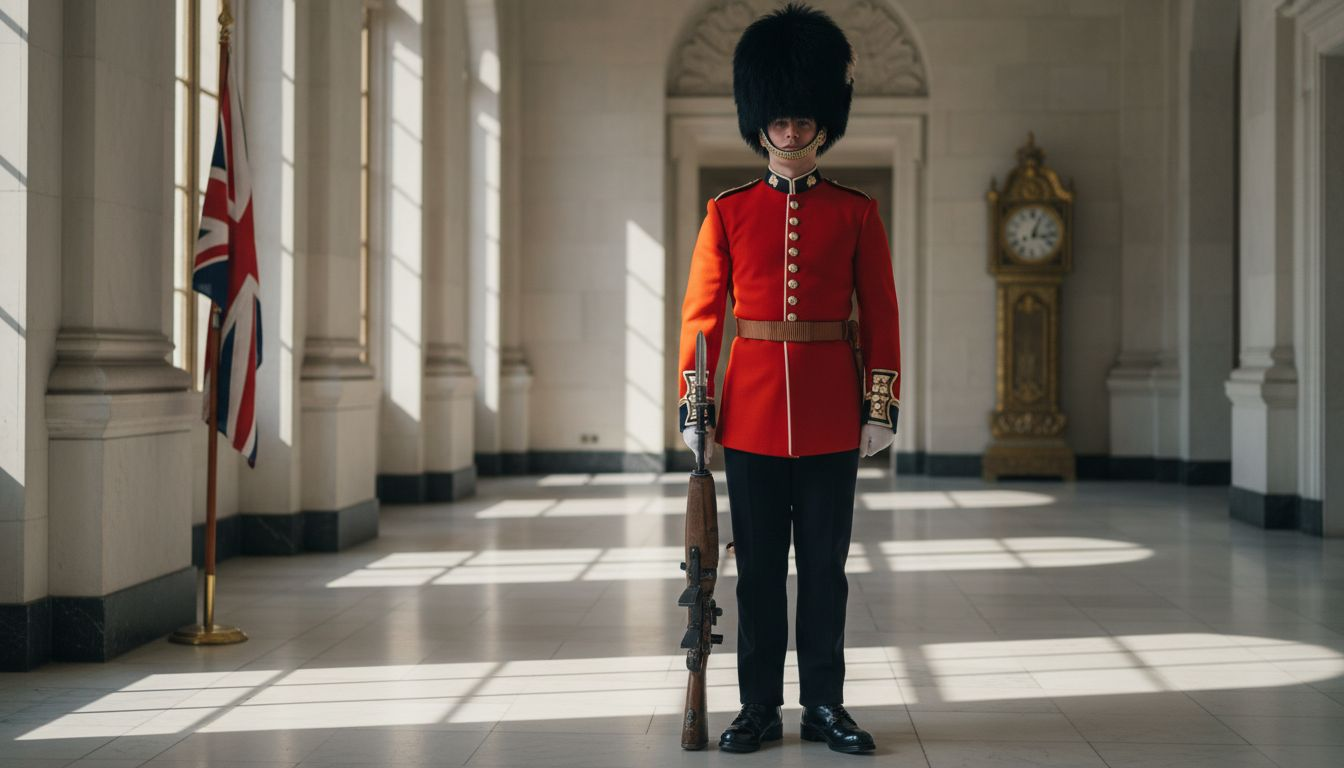 Coldstream Guardsman in ceremonial palace uniform