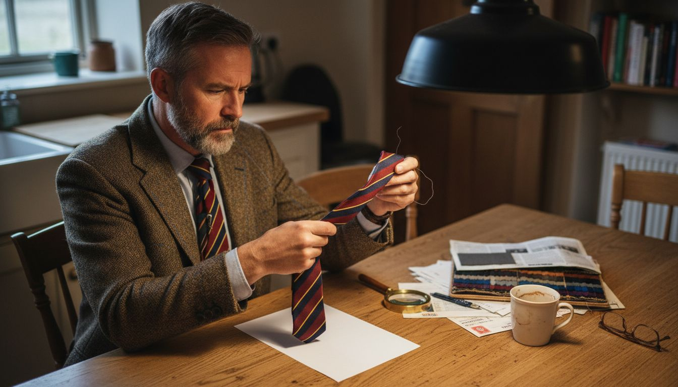 Inspecting regimental tie fabric and quality