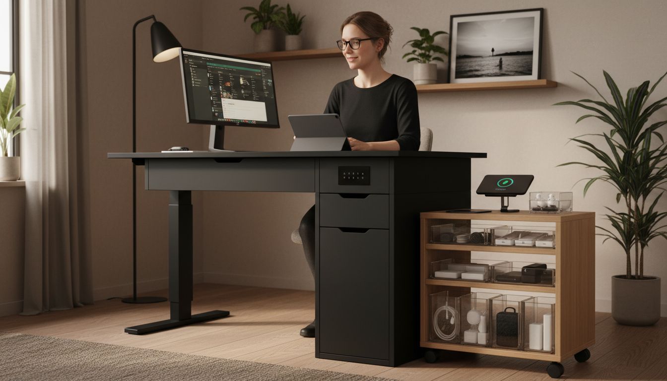 integrated storage desk