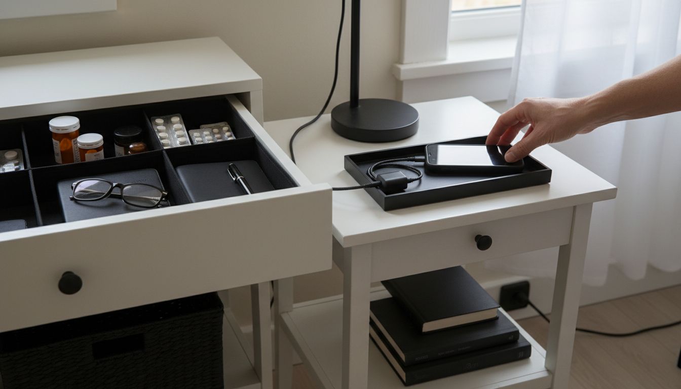 bedside organisation closeup